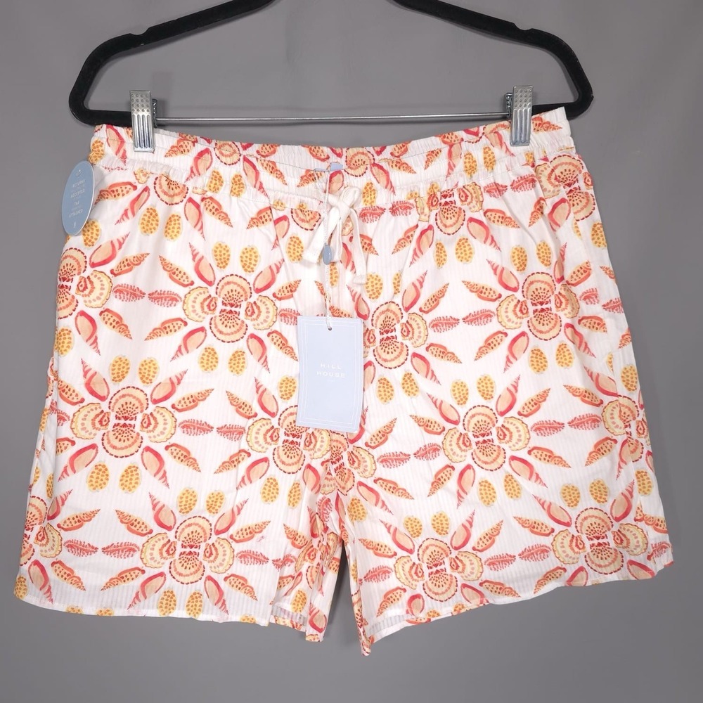 HILL HOUSE New‎ The Leo Shorts MEDIUM Men's Beach Orange Shell Mosaic Unisex